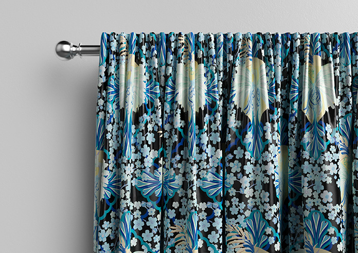 Faded Glamour, China Blue Black - Made To Measure Curtains - Image 10